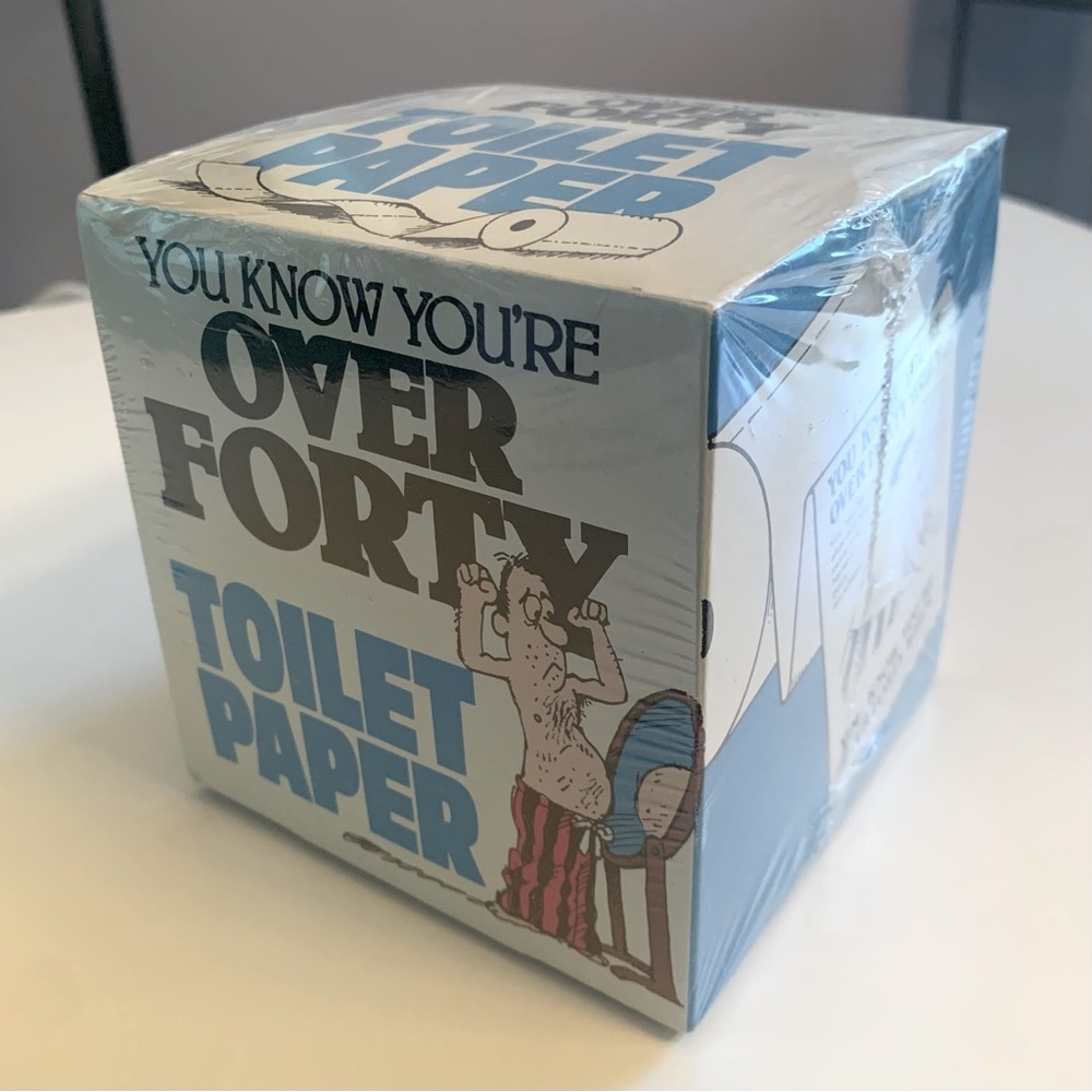 Vintage You Know You’re Over Forty novelty birthday gag gift toilet paper